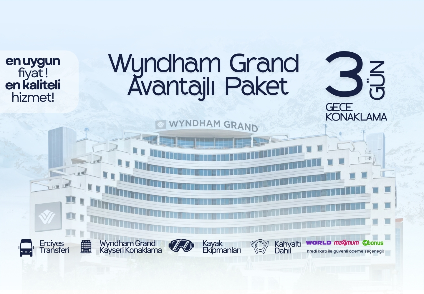 Wyndham Grand Kayseri Avantaj Kayak Paketi 3 Gece 4 Gün